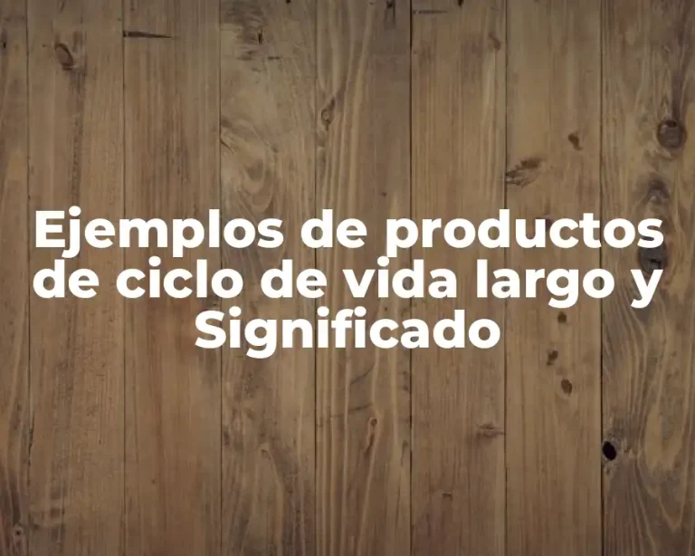 Ejemplos de productos de ciclo de vida largo y Significado