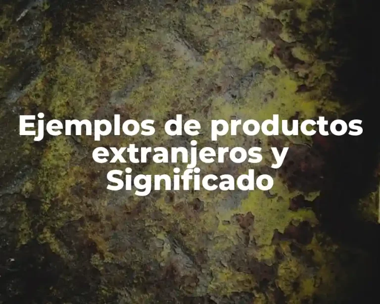 Ejemplos de productos extranjeros y Significado