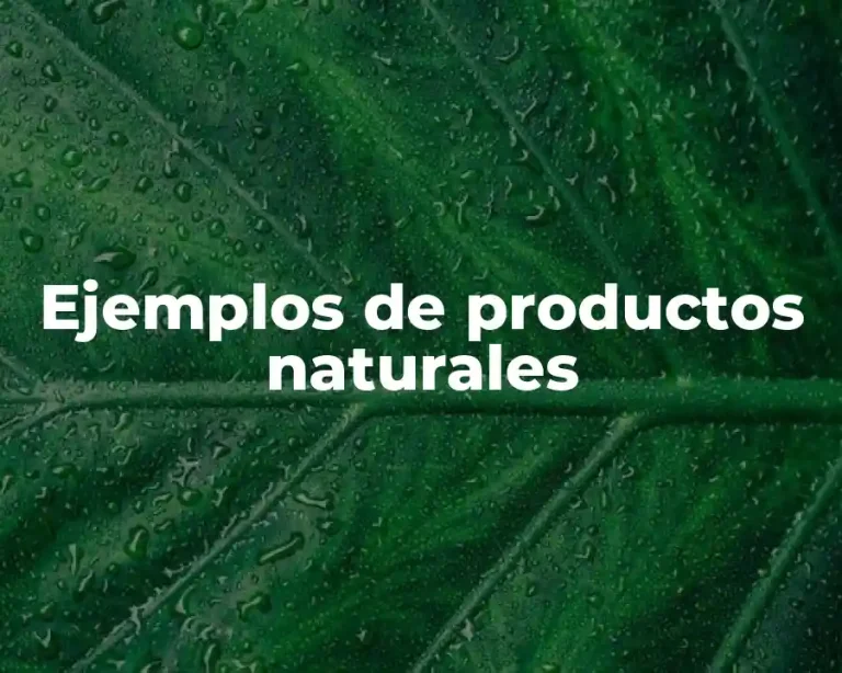 Ejemplos de productos naturales