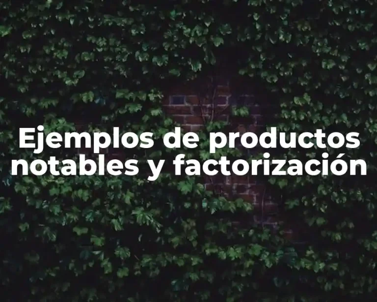 Ejemplos de productos notables y factorización