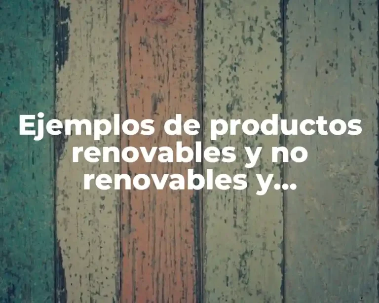 Ejemplos de productos renovables y no renovables y Significado