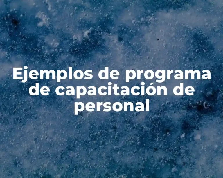 Ejemplos de programa de capacitación de personal