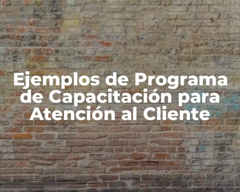Ejemplos de Programa de Capacitación para Atención al Cliente