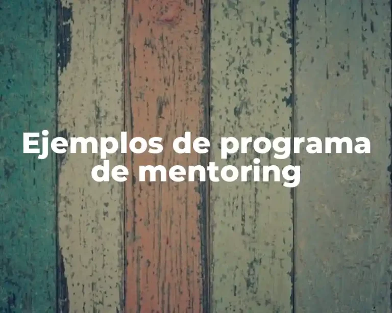 Ejemplos de programa de mentoring