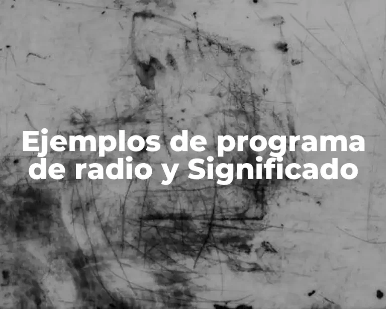 Ejemplos de programa de radio y Significado