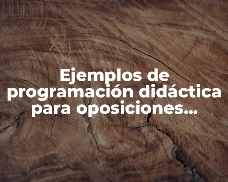 Ejemplos de programación didáctica para oposiciones infantil