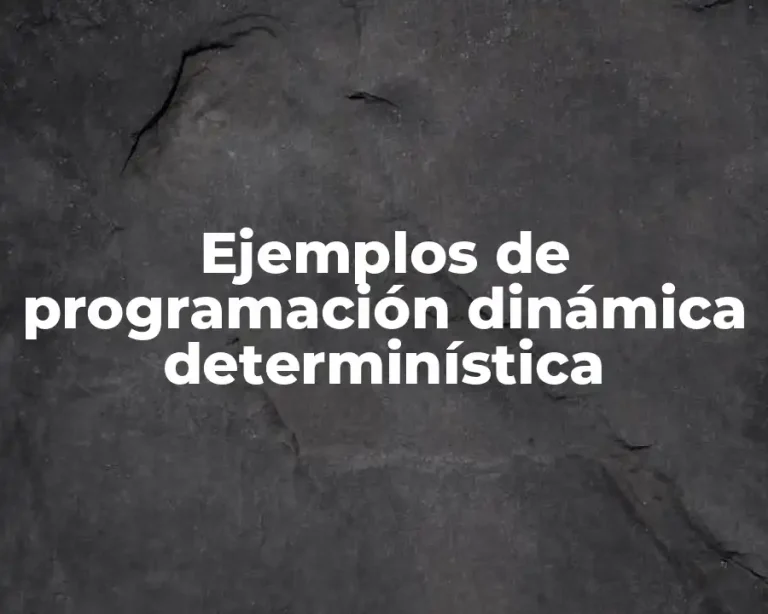 Ejemplos de programación dinámica determinística