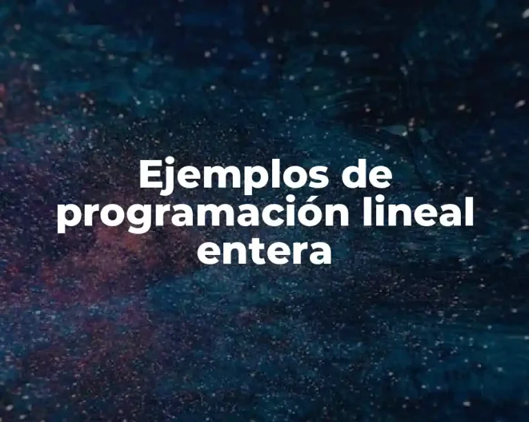 Ejemplos de programación lineal entera
