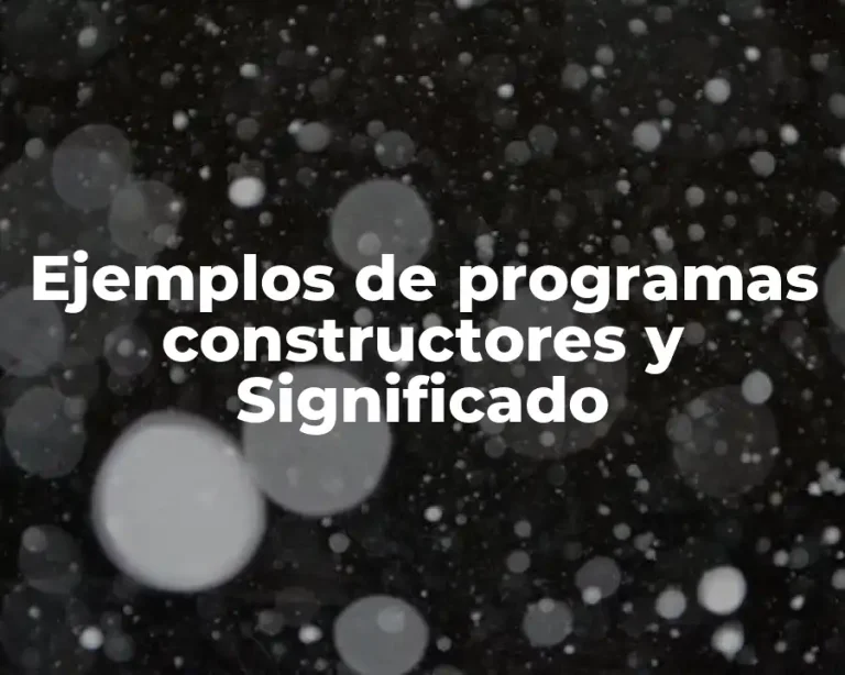 Ejemplos de programas constructores y Significado