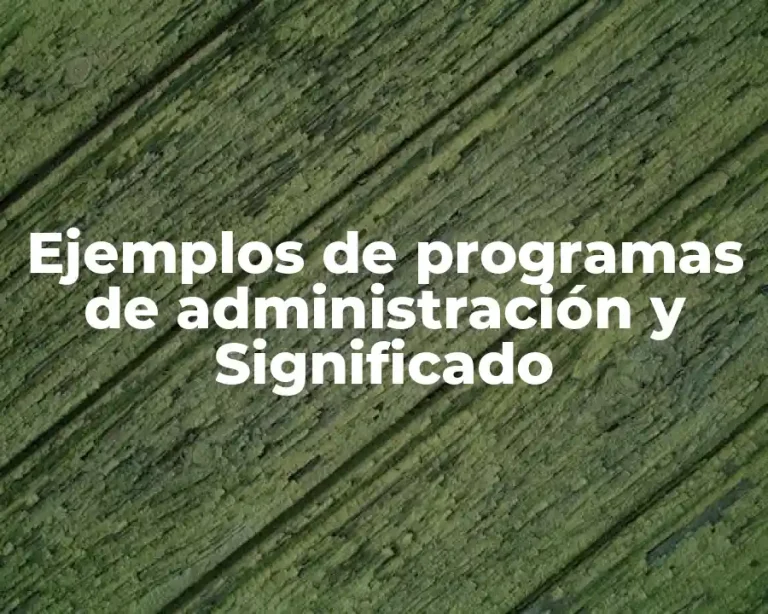 Ejemplos de programas de administración y Significado