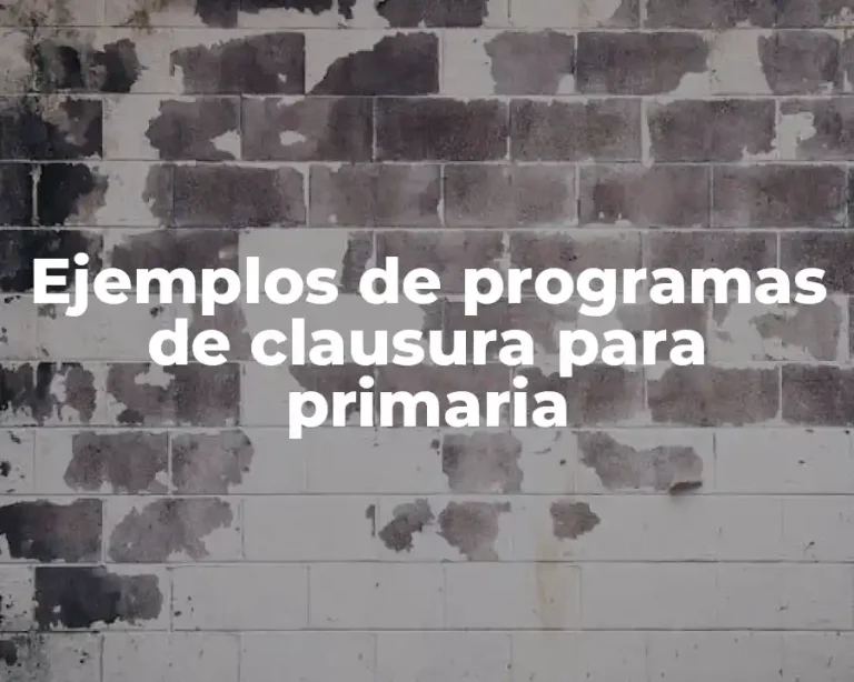 Ejemplos de programas de clausura para primaria