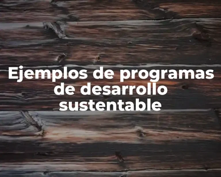Ejemplos de programas de desarrollo sustentable