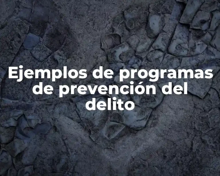 Ejemplos de programas de prevención del delito