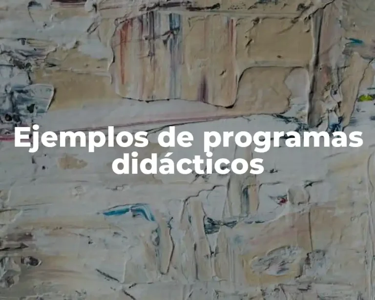 Ejemplos de programas didácticos
