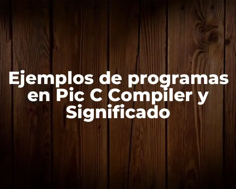 Ejemplos de programas en Pic C Compiler y Significado