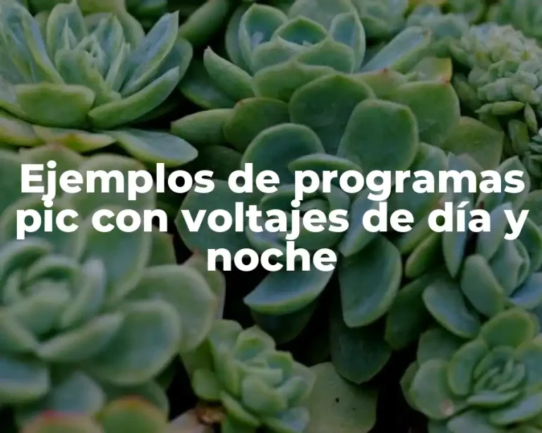 Ejemplos de programas pic con voltajes de día y noche