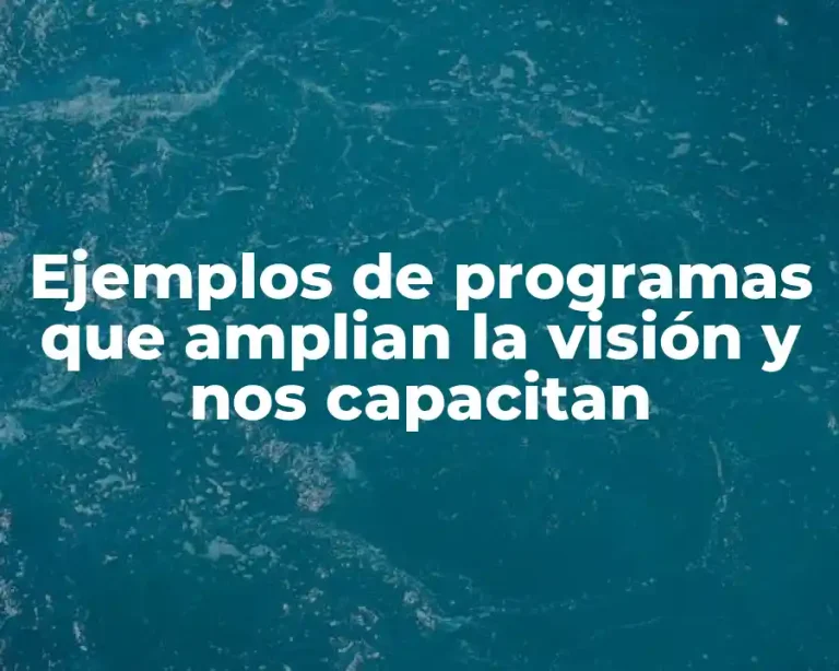 Ejemplos de programas que amplian la visión y nos capacitan