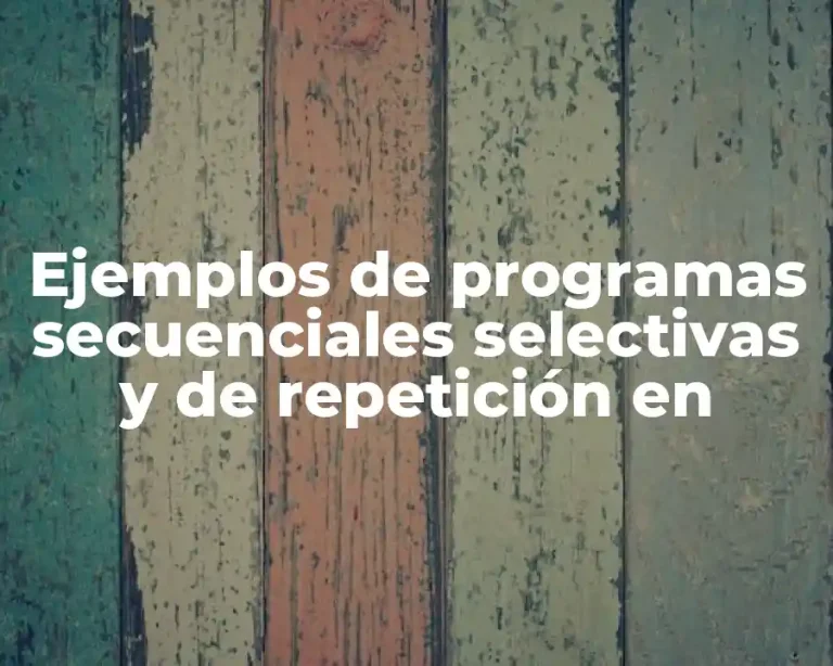 Ejemplos de programas secuenciales selectivas y de repetición en