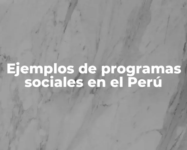 Ejemplos de programas sociales en el Perú