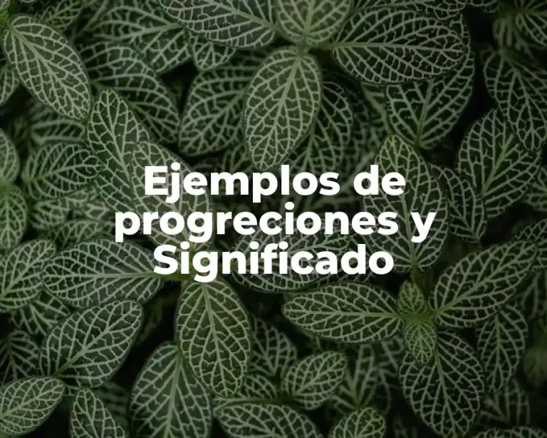 Ejemplos de progreciones y Significado