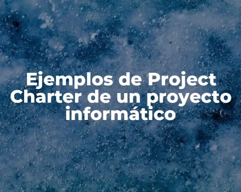 Ejemplos de Project Charter de un proyecto informático