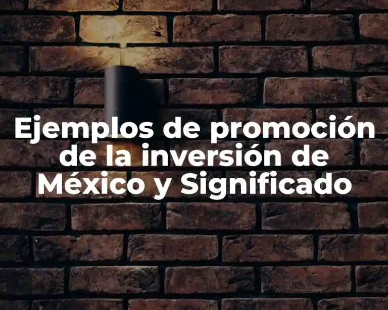 Ejemplos de promoción de la inversión de México y Significado