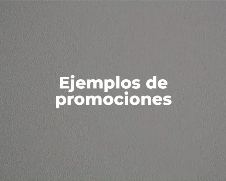 Ejemplos de promociones