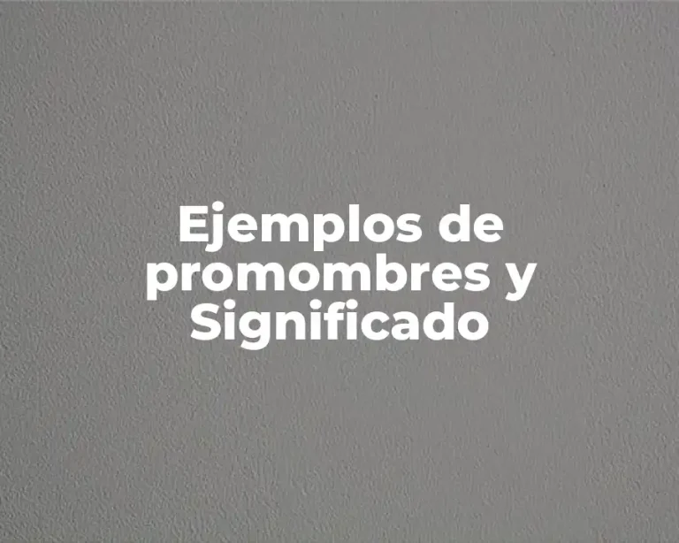 Ejemplos de promombres y Significado