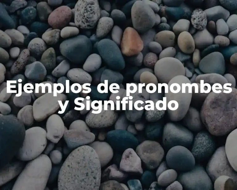 Ejemplos de pronombes y Significado