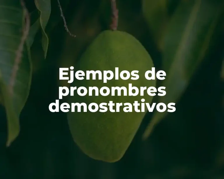 Ejemplos de pronombres demostrativos