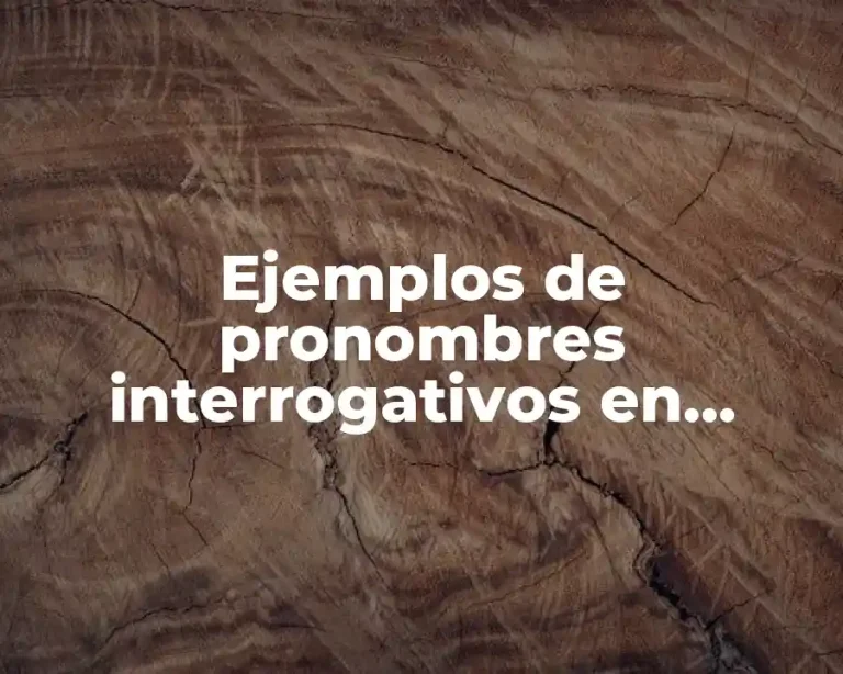 Ejemplos de pronombres interrogativos en oraciones