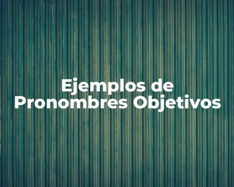 Ejemplos de Pronombres Objetivos