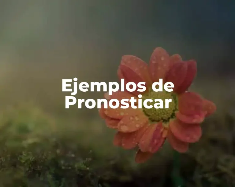 Ejemplos de Pronosticar