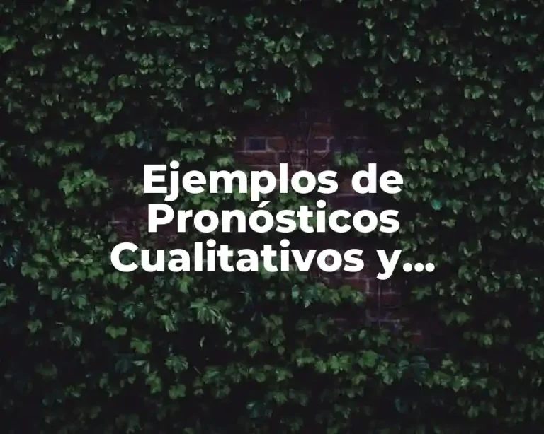 Ejemplos de Pronósticos Cualitativos y Cuantitativos y Significado