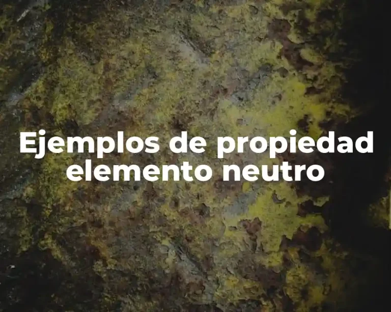 Ejemplos de propiedad elemento neutro