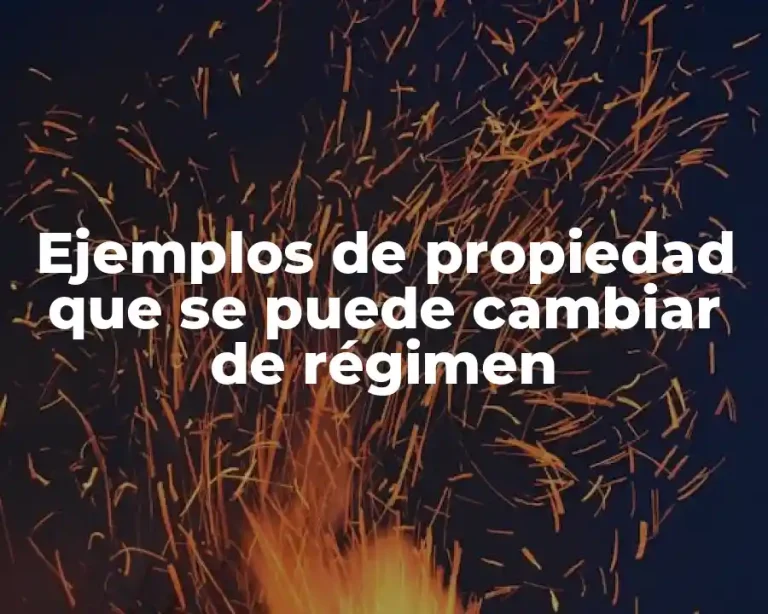 Ejemplos de propiedad que se puede cambiar de régimen