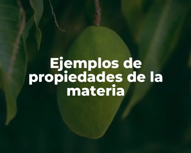 Ejemplos de propiedades de la materia