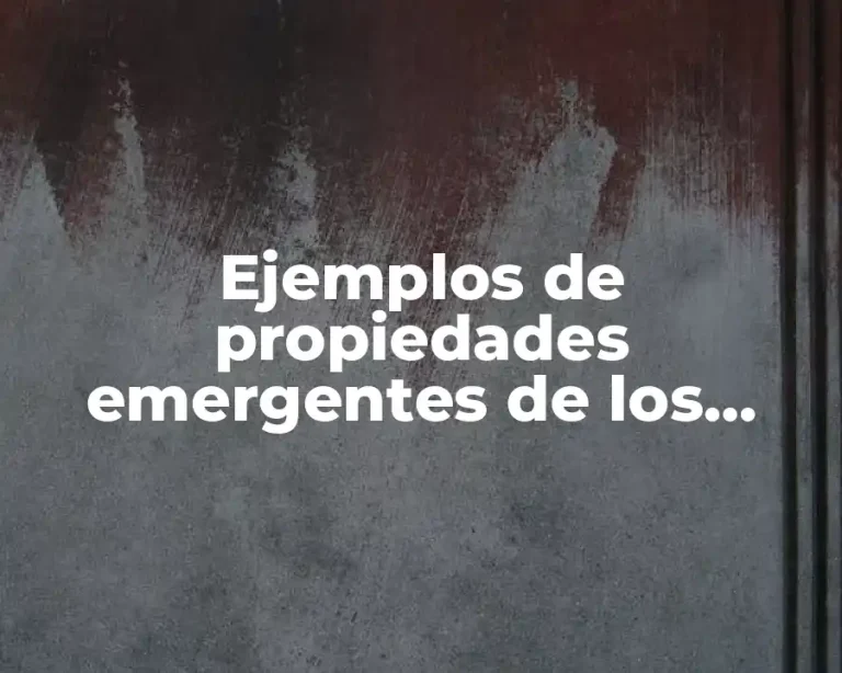 Ejemplos de propiedades emergentes de los animales en la ecología