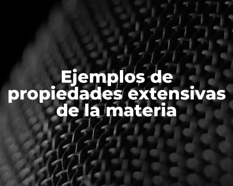 Ejemplos de propiedades extensivas de la materia