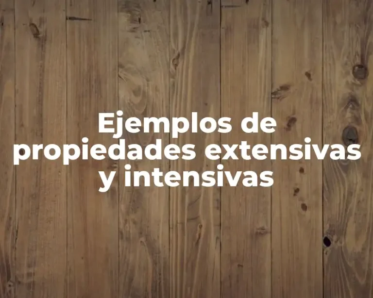 Ejemplos de propiedades extensivas y intensivas
