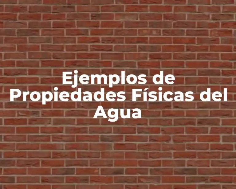 Ejemplos de Propiedades Físicas del Agua