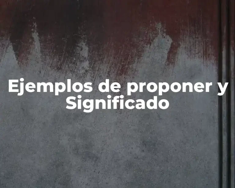 Ejemplos de proponer y Significado