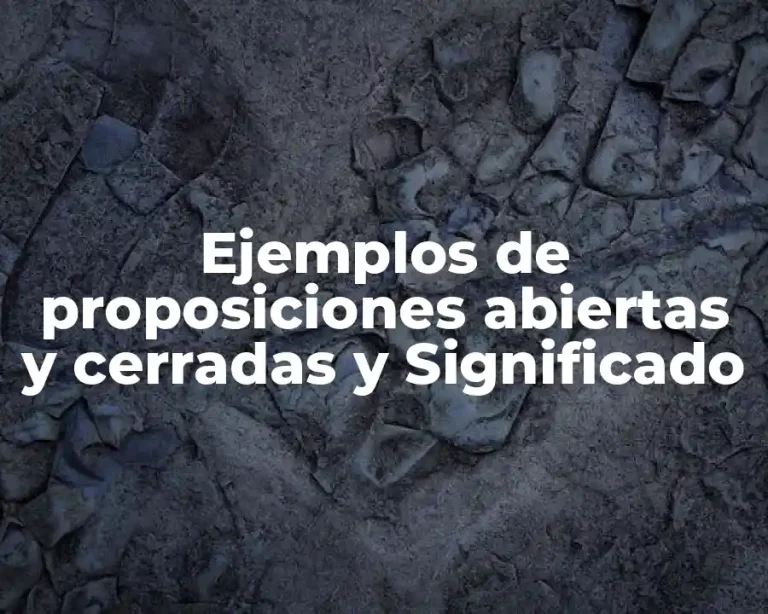 Ejemplos de proposiciones abiertas y cerradas y Significado