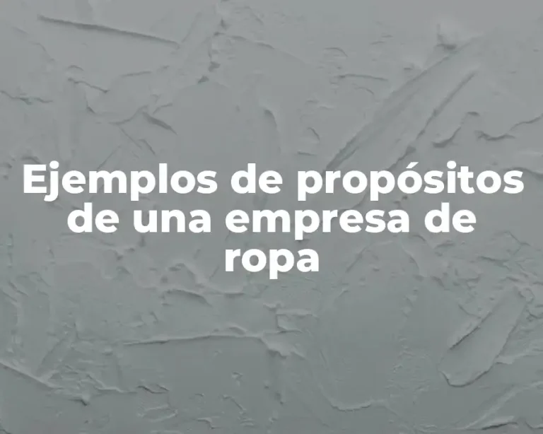 Ejemplos de propósitos de una empresa de ropa