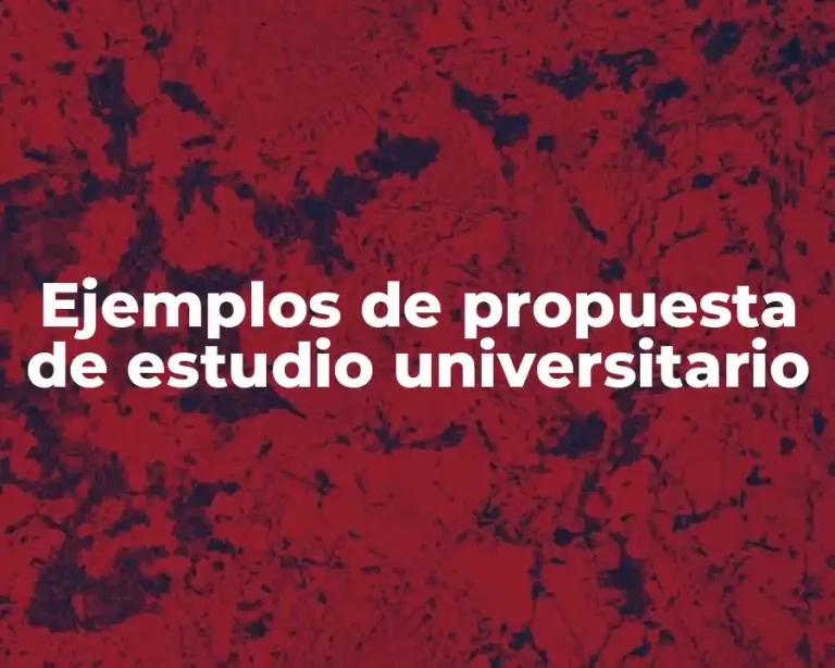 Ejemplos de propuesta de estudio universitario