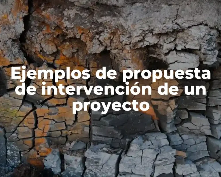 Ejemplos de propuesta de intervención de un proyecto