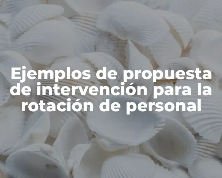 Ejemplos de propuesta de intervención para la rotación de personal