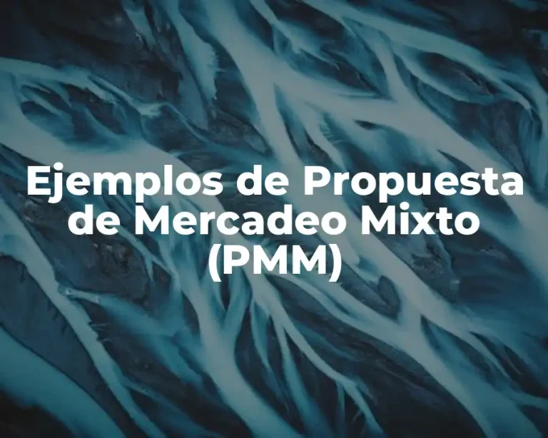 Ejemplos de Propuesta de Mercadeo Mixto (PMM)