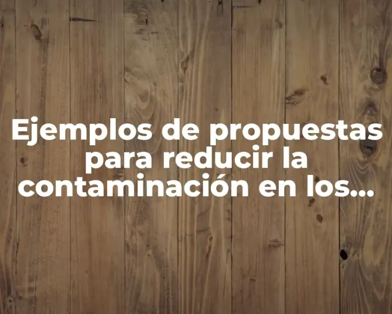 Ejemplos de propuestas para reducir la contaminación en los municipios y Significado