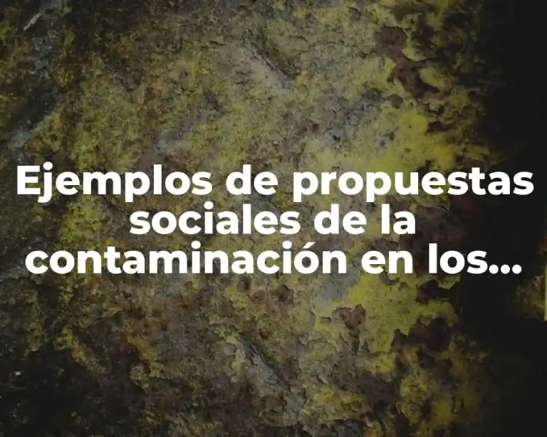 Ejemplos de propuestas sociales de la contaminación en los ríos y Significado
